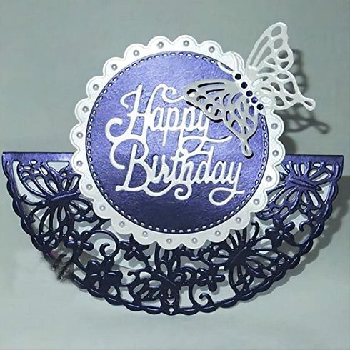 Metal Die Cuts Set Include 4 Different Patterns Round Lace Flower Border Cutting Dies Cut Stencils for Scrapbooking Photo Album Decorative Embossi...