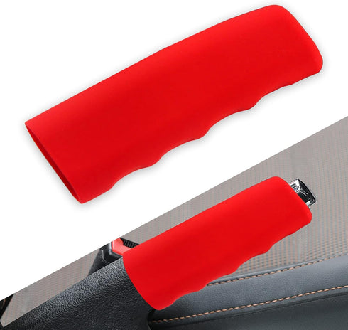 1 PC Car Handbrake Cover, Silicone Decorative Cover, Wave Shaped Handbrake Protector, for Car Brake Levers (Red)...