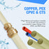 3/4" x 1/2" Reducing Coupling with Disconnect Clips - Lead-Free Brass Fittings for Copper, PEX, CPVC and CTS - Push to Connect Plumbing Supplies (...
