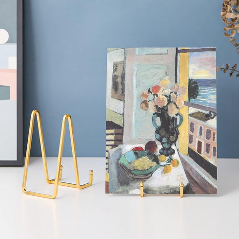 Plate Holder Easel Display Stand - 6 inch Metal Plate Stands for Display - Tabletop Picture Stand - Gold Iron Easels for Display Pictures | Photo ...