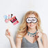 25Pcs Spa Photo Booth Props with Stick, Makeup/Spa Party Decorations for Women, Girls, Birthday Party Decorations, Makeup Selfie Props...