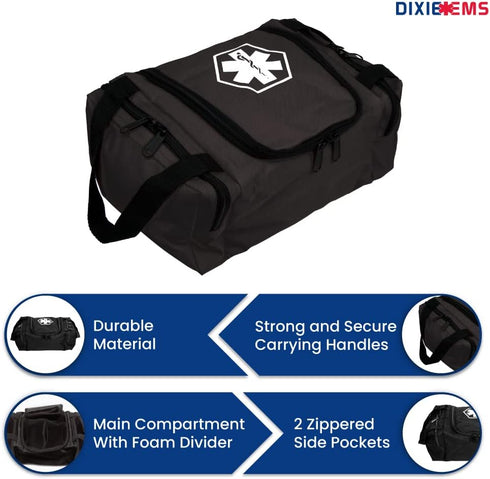 Dixie EMS Dixigear Empty First Responder II Bag 10.5" x 5" x 8" - Tactical Black...