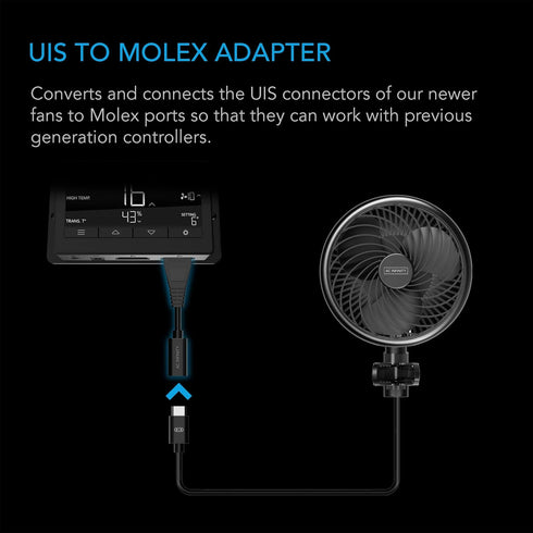 AC Infinity UIS to Molex Port Adapter Dongle, Conversion Cable Cord, Works with CLOUDRAY and CLOUDLINE LITE EC-Motor Fans...