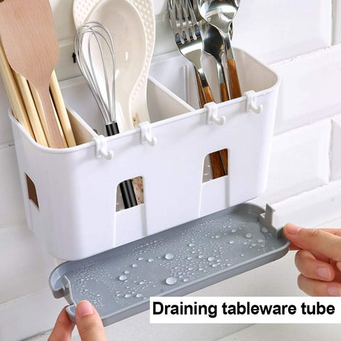Cutlery Drying Rack Holder Kitchen Utensil Drying Basket Knife and Fork Spoon Drain Holder Sink Cleaning Up Caddy Organisers...
