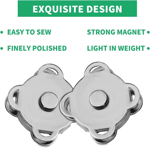 Zrwcvxy 45 Sets Magnetic Snaps, Plum Magnetic Buttons, 14mm Purse Magnetic Snap Closure, for Handbags, Purses, Clothes, Bag of DIY Craft Sewing Ma...
