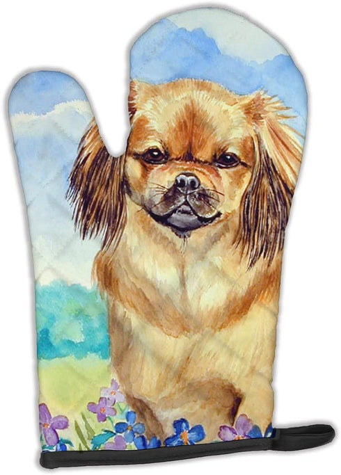Caroline's Treasures 7078OVMT Tibetan Spaniel Oven Mitt Heat Resistant Thick Oven Mitt for Hot Pans and Oven, Kitchen Mitt Protect Hands, Cooking ...