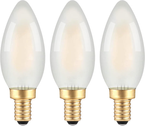 Frosted E12 LED Candle Light Bulbs 25W Equivalent- 2W Dimmable Chandelier E12 LED Bulb- 2700K Soft Warm- B11 Antique Candelabra LightBulbs for Bed...