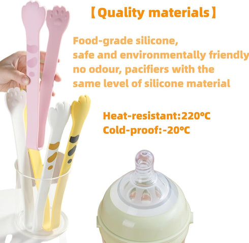Cat Tongs Silicone Cooking Tongs 7 Inch and 9.5 Inch Cute Cat Paw Shape Tongs Kitchen Tongs for Cooking BBQ Grilling Sweets cake baking,Pink/White...