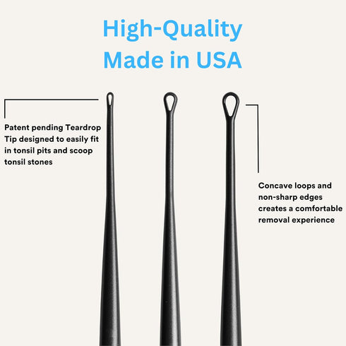 Premium Tonsil Stone Removal Kit - Safe Easy Removal - Bioengineer Designed - Tools Made in USA, Blue...