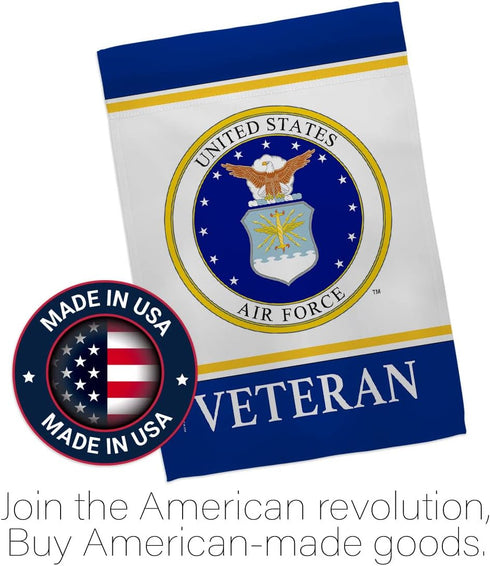 Air Veteran Armed Forces USAF United State American Military Retire Official House Decoration Banner Small Yard Gift Double-Sided, Garden Flag 13"...