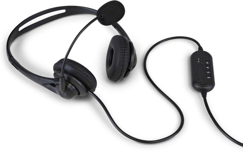 Aluratek Wired USB Stereo Headset with Noise Reducing Boom Mic and in-Line Controls, for Distance Learning, Zoom, MS Teams, Video Conferencing, Sk...