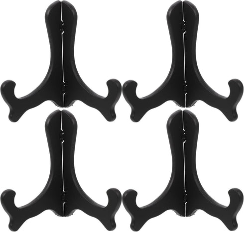 Garneck 4pcs Medal Display Stand Book Shelf Decor Picture Frame Holder Stand Tabletop Easel Dish Display Desktop Plate Holder Photo Easel Plastic ...