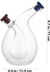 UPKOCH Healeved Clear Glass Olive Oil and Vinegar Dispenser Bottles Double Pourer Spout Stoppers for Cooking - 15.5 x 9.2 x 9.2cm (Round Shape)...