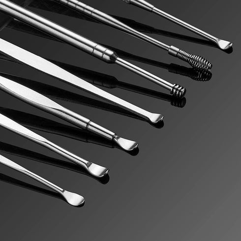 Ear Pick Ear Curette Earwax Pick Removal Tool Kit 8 Pcs, Stainless Steel Ear Hygiene Care Sets with Storage Box...