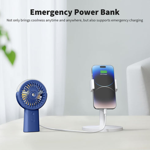 Otlonpe Misting Fan Portable Fan with Mist, 4000mAh Rechargeable Handheld Fan Battery Operated Power Bank, Water Spray Mister Hand Held Fan, Desk ...