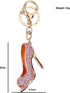 High Heel Keychain, Sparkling Pink Key Ring for Women & Girls, Rhinestone High-Heeled Shoe Keychain Accessory...