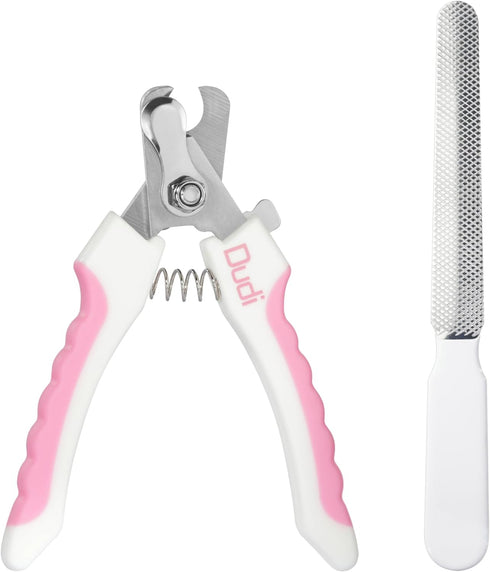 Dudi Pet Cat Nail Clippers and Nail File - Cat Nail Trimmers with Lock Guard - Razor Sharp Grooming Clipper Trimmer Blades for All Breed Sizes - W...