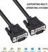 DTech 10ft DB9 to DB9 RS232 Serial Cable Male to Male Simple Null Modem Cord Cross TX RX line 2 Pin Crossed Without Handshake for Computer Data Co...
