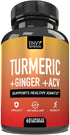 Turmeric & Ginger Supplement Capsules with Apple Cider Vinegar - Enhanced Immunity & Metabolism Support - 95% Curcuminoids, Bioperine (Black Peppe...