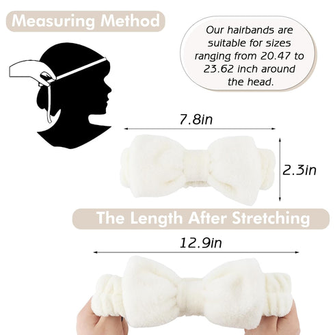 4Pcs Spa Headband for Washing Face Wristband Set Sponge Makeup Skincare Terry Cloth Headband Bubble Soft Get Ready Hairband Women Puffy Padded Hea...