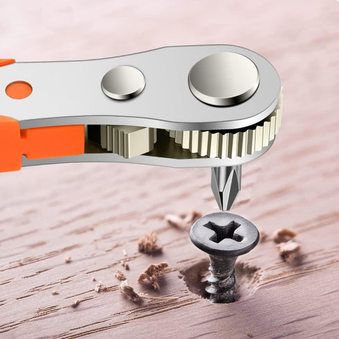 Mini Ratchet Wrench,Right Angle Phillips Magnetic Screwdriver for Tight Spaces with 1/4" Drive High Torque Offset Reversible Mini Ratchet Offset S...