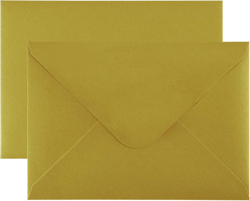 50 Pack 5x7 Envelopes,A7 Invitation envelopes V Flag 5.25 x 7 .25 for 5x7 Cards,Ideal for Invitations,Weddings,Parties,Greeting Cards,Photos(Gold ...