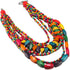 COLORFUL BLING Handmade Multi-Layer Chunky Wooden Beads Bib Necklace Earrings Set African Statement Collar Choker Multi Strand Necklace Boho Jewel...
