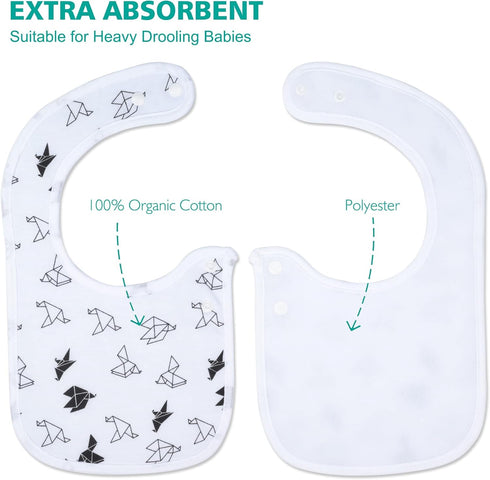 Baby Bibs Soft and Absorbent Organic Cotton Bandana Drool Bibs Set for Boys Girls Newborn 0-36 Months...