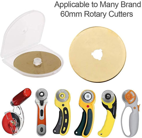 AUTOTOOLHOME Titanium Rotary Cutter Blades 60mm 10 Pack Replacement Quilting Scrapbooking Sewing Arts Crafts Farbric Paper Cutting Tool...