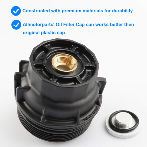Oil Filter Housing Cap Assembly, Replaces 15620-36020, 15620-36010 Compatible with Toyota Lexus Scion - Avalon Camry Highlander RAV4 Sienna Tacoma...