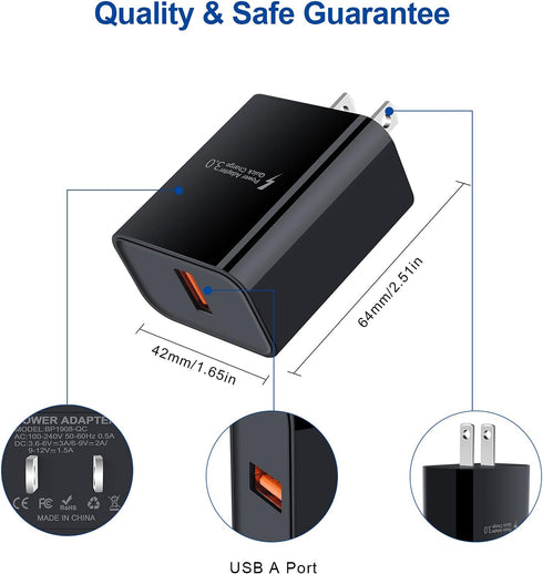 Android Moto Phone USB C Fast Charger for Moto G Fast/G Power/G Stylus/G Pro/G Play,One 5G UW ace/razr/Edge+,G7 Plus/Power/Play,X4 Z Z2 Z3 Z4,QC3....