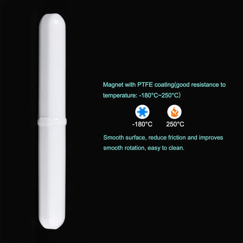 MECCANIXITY Magnetic Stirrer Mixer Stir Bar Rod 80mm(3.15") x10mm with Ring Shape Coating Magnet White for Laboratory...