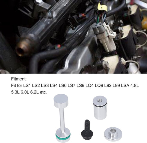 LS Engine Billet Aluminum Oil Diverter Barbell, By Pass Pickup Tube Hold Down Gallery Plug Set for LS Engines LS1 LS2 LS3 LS6 LS7 LS9 LQ4 LQ9 4.8L...