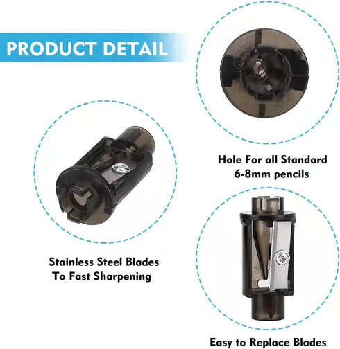 Electric Pencil Sharpener Blade, Suitable for No.2/Colored Pencils(6-8mm)/School Pencil Sharpener/Classroom/Office/Home 4Pcs/Set?Black?...