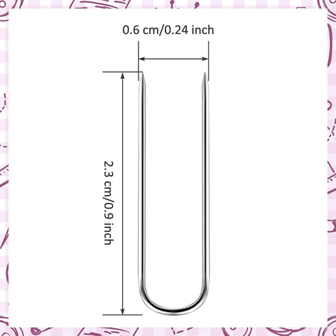 MTLEE 200 Pieces Fork Pins for Quilting Sewing Double Needlecraft Blocking Stainless Steel U-pins for DIY Sewing Jewelry Craft Making, 0.91 x 0.2 ...