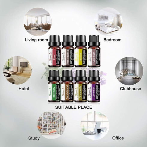 Essential Oil Sets with Lemon,Chamomile,Tea Tree,Lemongrass,Orange,Vetiver Essential Oil for Diffuser,Cleaning,Home,Bedroom,Perfumes,Humidifier,Ca...