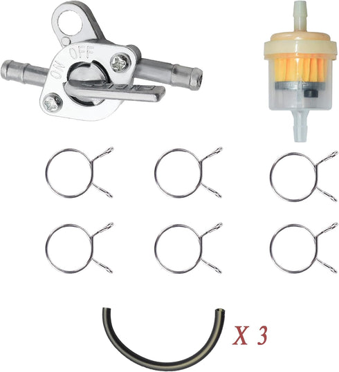 Gas Fuel Oil Filter Clamps Kits, Fuel Hose Inline Fuel Shut Off Valve Petcock Petcock Petrol Switch for ATV Go Karts Motorcycle Dirt Bike Mini Bik...