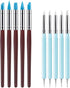 10 PCS Silicone Polymer Clay Sculpting Tool Pen Rubber Tip Color Shaping Wipe Out Carving Pen Brush Modeling Dotting Tool Pottery Craft...