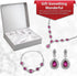 Shop LC Costume Jewelry Set for Women Teardrop Necklace Bracelet Earrings Crystal Bridal Wedding Jewelry Sets for Brides Bridal Necklace 20" & Bra...
