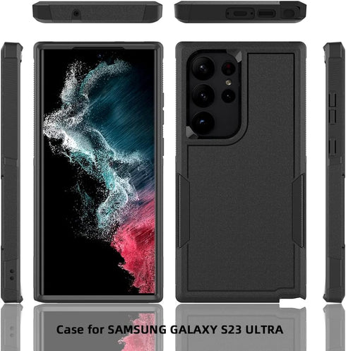 for Samsung Galaxy S23 Ultra Case: Dual Layer Protective Heavy Duty Cell Phone Cover Shockproof Rugged with Screen Protector - Military Protection...