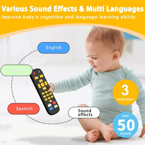 Baby TV Remote Control Toy with Light and Sounds, Kids Musical Early Education Learning Realistic Toddler Remote Toys for Preschool Infant Toddler...