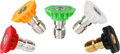 Pressure Washer Tips Pressure Washer Nozzle Tips 4500 PSI, Universal Multiple Degrees (0?15?25?40?Soap) 1/4" Quick Connect, Power Washer Nozzle Ti...