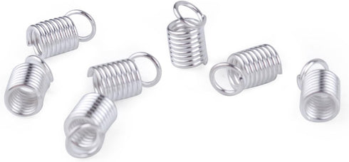 BronaGrand 150pcs Antiqued Brass Silver Crimp Fasteners Leather Cord Ends Caps Necklace Clasp Jewelry Parts 9x5mm...