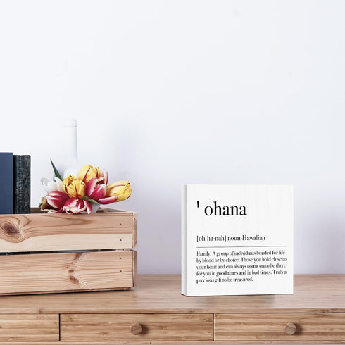 Motivational Family Definition Decorative Wooden Box Sign Positive Affirmations Rustic Office Desk Accessories Inspirational Family Quote Farmhous...