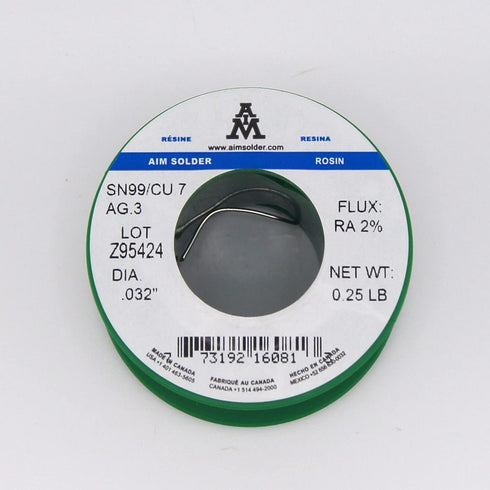 AIM Solder LeadFree Rosin Core Solder Wire Sn99 Ag0.3 Cu0.7 for Electrical Soldering 0.032inch, 0.25lb (0.8mm / 113g)...