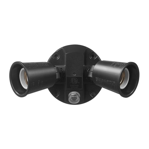 Globe Electric 240 W Twin Head Black Hardwired Automatic Dusk to Dawn Security Flood Light, Spotlight, Outdoor, Outside House Lights...