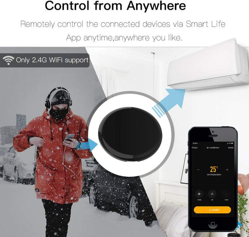 MoesGo WiFi IR Control Hub for Smart Appliances via Voice and Smart Life/Tuya App, Compatible with Amazon Echo and Google Home......