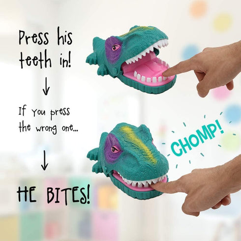 Snappy Dinosaur Dentist Classic Bite Finger Game Dino Toy Funny Family Party Tabletop Board Game with LED Light and Sound...