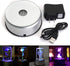 LED Colorful Lighted Display Base LED Colorful Light Unique Rotating Crystal Display Base Stand Holder with AC US Adapter Silver...