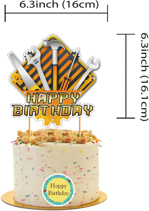 25 Pcs Tools Cake Topper Cupcake Toppers Tools Cake Decorations for Tools Party Decorations Tool Birthday Party Supplies...